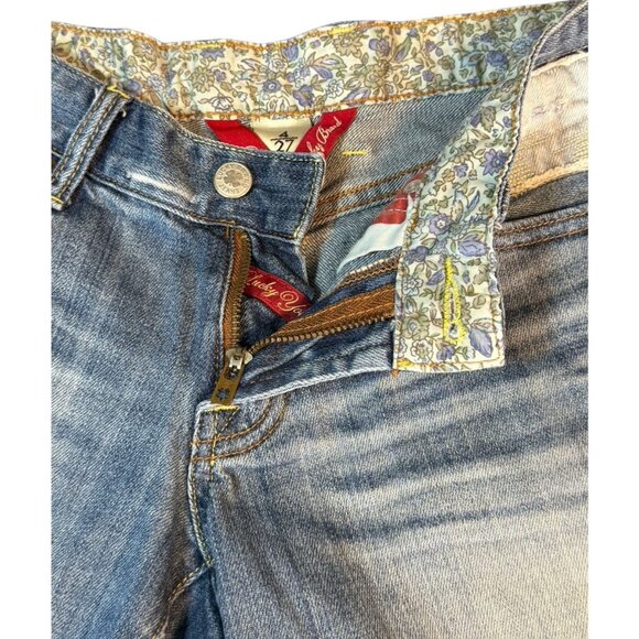 Lucky Blue Denim Cut-Off Patchwork Shorts Women's Sz 4 / 27 - Picture 5 of 9